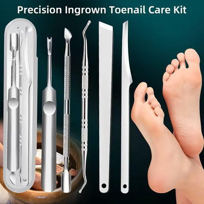5pcs Stainless Steel Pedicure Tool Set with Travel Case - Foot File, Rasp, Exfoliator for Smooth Skin, Callus Removal, Cuticle Care for Men, Women