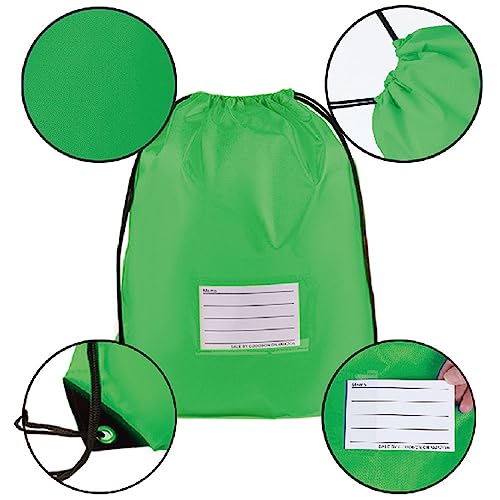 20 Pcs Drawstring Bags,Bulk Draw String Backpack, DIY Gym Sports Cinch Bag Sackpack for Women Men, Green - color: Green