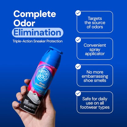 Fresh Kicks Shoe Deodorizer Spray, 4 oz – Instantly Erases Odors & Sweat in Everyday Shoes – Fast-Drying, No Residue, Gentle on Leather, Canvas, & Mesh – Long-lasting Shoe Spray Deodorizer