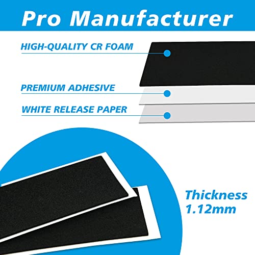 Fingerboard Grip Tape, 60Pcs 38mmX110mm Foam Adhesive Tapes for Fingerboards, Black - style: 60