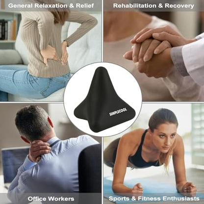 Manual Trigger Point Massage Tool Small Massager Ball 3″×2.6″ Black | For Deep Tissue Myofascial Release Physical Therapy Plantar Fasciitis Pain Relief Muscle Knot Psoas Hip Flexor Iliacus - color: Black