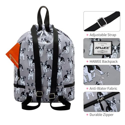 Dry Wet Drawstring Backpack with Shoe Compartment for Women Adjustable Gym Bag - color: Dog