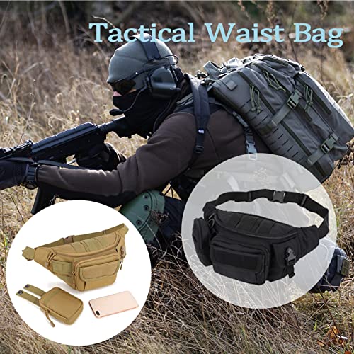 Tactical Fanny Packs, Military Waist Bag Utility Hip Belt Bags for Hiking Climbing Fishing Cycling Hunting with U.S Patch (ACU) - color: 1 Pack Z-ACU