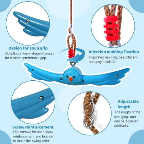 Ninja Twist Swing-360 Degree Handle Rotation Promotes Sensory Development, Arm Strength,Swingset Accessories Outdoor-Swing Spins Set (Blue) - color: Sky Blue