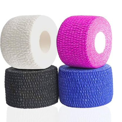 4 Roll Weightlifting Thumb Tape Total 1.5" x 28 yard Premium Adhesive for Olympic Weight Lift, Cross Fitness, Lifting, Stretch Athletic Finger Wrap, Protects Thumb Fingers Hand, Enhances Grip - color: MIX-1.5"-4Roll