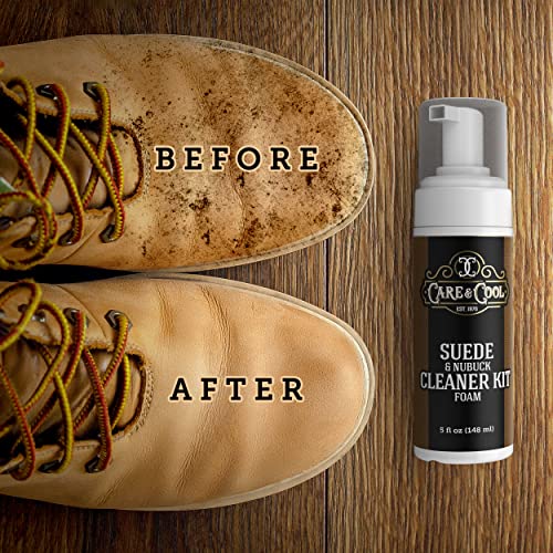 Care & Cool Suede and Nubuck Cleaner Foam Kit (5 oz) - Revitalizes and Refreshes Shoes, Boots, Clothes, and Furniture - style: Foam Kit