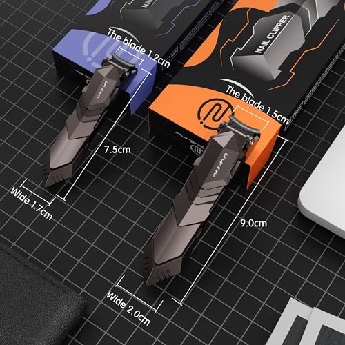 Nail Clippers for Thick Nails, INXEN Nail Clippers with Extre Wide Jaw Opening for Hard Toenails, Stainless Steel Nail Clippers ，Nail Cutter Set for Men Women Senior - style: Small Black (3x0.67 inch)