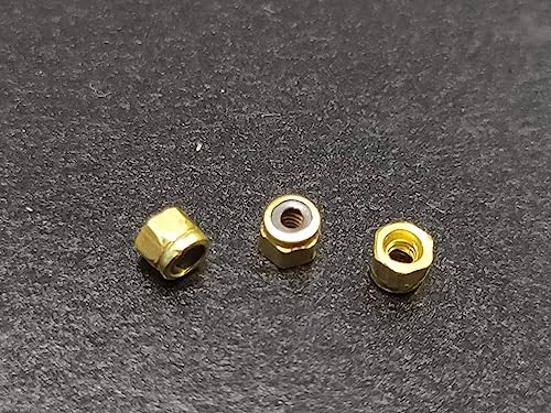 LEEFAI 24 Pcs Gold Fingerboard Self Lock Nuts for Fingerboard Trucks-Upgraded Nylon Insert