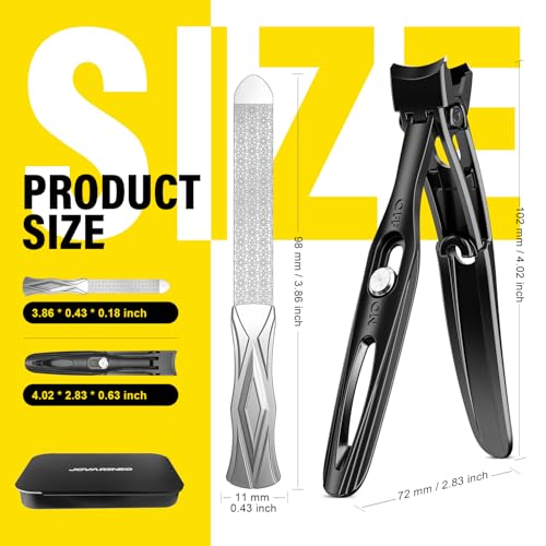 Ultra Wide Jaw Opening Nail Clippers Set, Extra Long Handle Toenail Clippers for Seniors Thick Toenails, Heavy Duty Large Clippers Cutter, Fingernail Clippers Gifts for Seniors, Men & Women Elderly - size: Wide Jaw