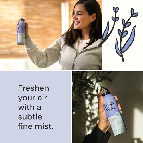 Fresh Wave Lavender Air Freshener Spray, 8 oz Room Odor Eliminator | Fine mist non-aerosol, Plant oil formula, Bathroom and pet area safe, No sulfates or parabens, Fabric and linen spray - size: 8 Ounce (Pack of 1)