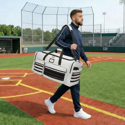135L Extra Large Duffle Bag, Heavy Duty Sports Gym Travel Duffel Bag | for Basketball, Baseball, Hockey, Football, Helmets, and Pads - color: Grey