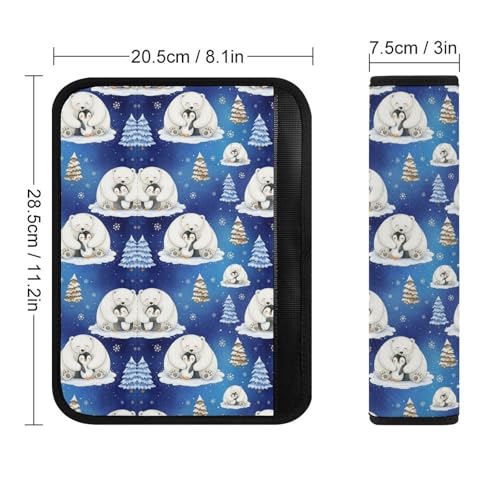 1 Pair Universal Soft and Comfortable Car Seat Belt Pad for Girls and Boys, Most Cars, Penguin White Polar Bear Animal Harness Pads Strap, Neck and Shoulder Support - color: Pattern 1196