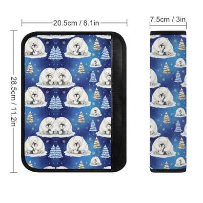 1 Pair Universal Soft and Comfortable Car Seat Belt Pad for Girls and Boys, Most Cars, Penguin White Polar Bear Animal Harness Pads Strap, Neck and Shoulder Support - color: Pattern 1196