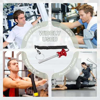 Weight Stack Pin, Weight Gym Pin Strength Training Equipment Replacement with Pull Rope for Commercial Home - color: Blue/Red, size: 0.3 x 3.1 Inch