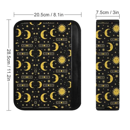 Soft Padded Car Seat Straps Shoulder Pads for Elderly Support, All Vehicles, 1 Pair Sun Moon Celestial Shoulder Protector Anti-Slip Pad - color: Pattern 933