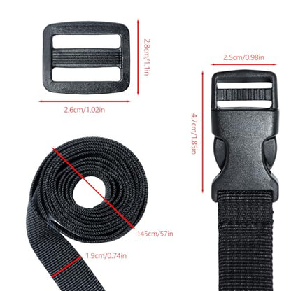 Utility Straps with Quick Release Buckle, Adjustable Nylon Travel Belt TSA Approved, Backpack Accessory Strap, Travel Accessories 4 Pack
