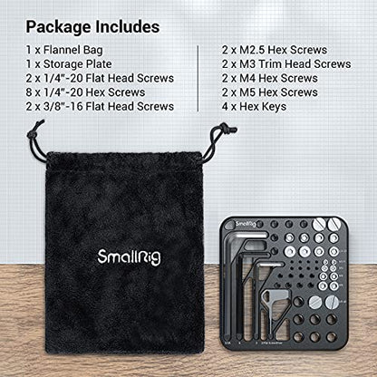 SMALLRIG 20Pcs Screws Hex Key Plate,1/4"-20, 3/8"-16, M2.5, M3, M4, M5 | Include 1/4"-20, 3/8"-16, M2.5, M3, M4, M5,hex keys