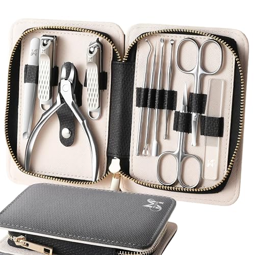 11PCS Manicure Set – Professional 11-in-1 Manicure Pedicure Kit, Premium Stainless Steel Nail Clippers, Nail Grooming Kit, with Portable Textured Travel Case, Luxury Gift Set for Woman& Man. - size: 11PCS