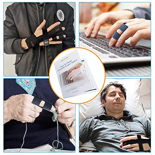 Abaadlw Trigger Finger Splint 2 Pcs, Adjustable Index Finger Splint, Finger Splint Middle Finger, Ring Finger Splint, Pinky Finger Splint,Hand Brace - color: Black-B1-2, size: M
