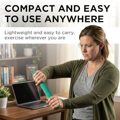 THERABAND FlexBar Resistance Bar, Medium, Green Flex Therapy Bar for Physical Therapy, Wrist & Forearm Exercise Equipment, Non Slip Grip, Compact Design - color: Green - Medium, style: Old Version