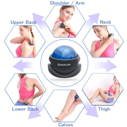 Massage Roller Ball, Tight and Sore Muscles Relief, Manual Massager, Alleviating Shoulder, Arms, Back, Legs, Calves or Muscle Tension - color: Blue