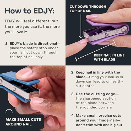 EDJY Fingernail Cutter - Precision Stainless Steel Nail Cutter for Fingernails | Sharp Blade, Ergonomic Design, Durable & Rust-Resistant | Ideal for Men and Women | Black - color: Black