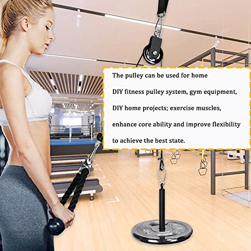 Taeku Cable Pulley, Silence Smooth Detachable Rotation Traction Wheel LAT Pulley System Attachment DIY Lifting Blocks Hoists for Home Projects Clothesline Shop Lifts (3.54in) - color: 9CM