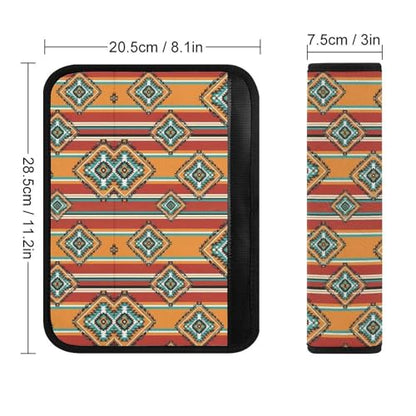 1 Pair Soft Padded Seat Belt Cover for Child, Most Cars, Southwestern Boho Brown Aztec Southwest Shoulder Harness Cover, Neck and Shoulder Support - color: Pattern 398