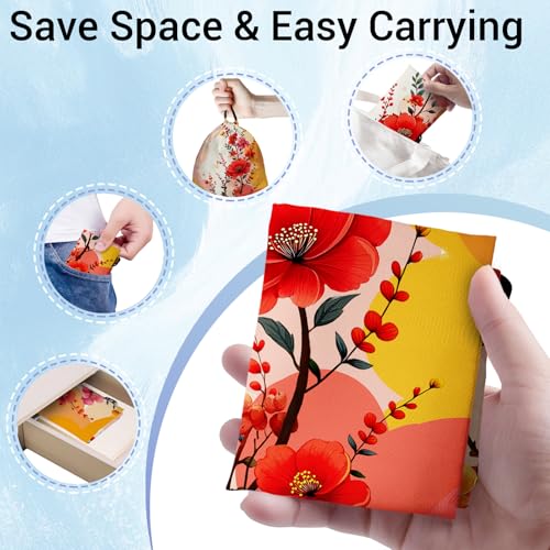 Gymnastics Grip Bag Lightweight Small Drawstring Grip Bags for Gymnasts - color: Flower Art-red
