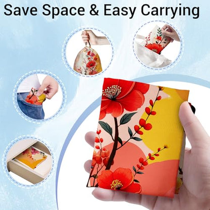 Gymnastics Grip Bag Lightweight Small Drawstring Grip Bags for Gymnasts - color: Flower Art-red