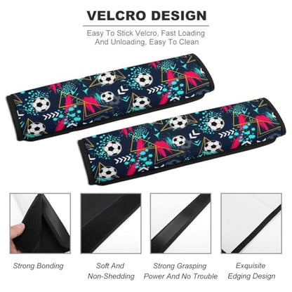 2 Pack Universal Fit Seat Belt Cover for Child, Stroller Pushchair High Chair, Cool Soccer Automotive Seat Belt Protector, Pressure Relief - color: Pattern 566