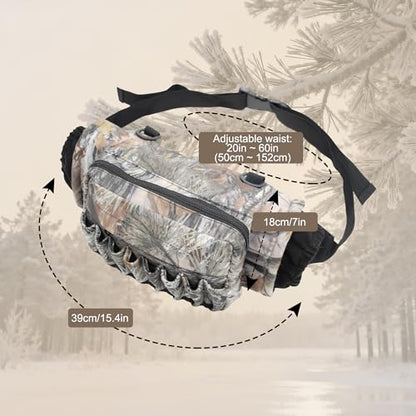 Camo Waist Pack Bag with Handwarmer,Hunting Fanny Pack with Adjustable Belt,Lightweight Hunting Waist Pouch Bag for Winter Outdoor Hiking Climbing Fishing