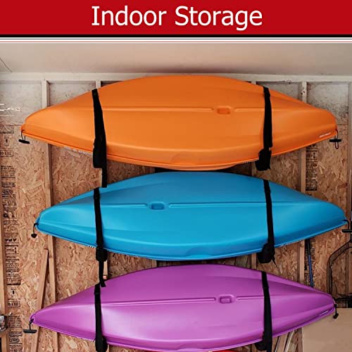 Kayak Storage Racks, Canoes Garage Storage Hooks, Wall Mount Surfboard Hangers and Stand-Up Paddle Board Holder - size: 15.5In-2 Pack