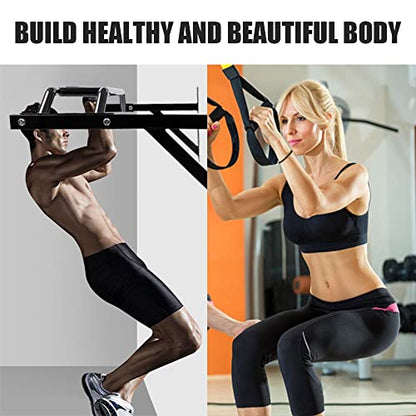 ptlsy Wall Mounted Pull Up Bar Multifunctional with Multi-grip Chin Up Bar Heavy Duty Dip Station for Home Gym Indoor Workout, Fitness Equipment, Dip Stand Supports to 440 Lbs - style: Multi Grip Style