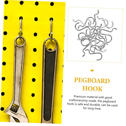 ABOOFAN 20pcs Metal Pegboard Hooks Garage Wall Hanging Board Hangers Utility Notch Hooks for Tool Organization and Storage Compact with Slip Design Easy Install for Standard Pegboards