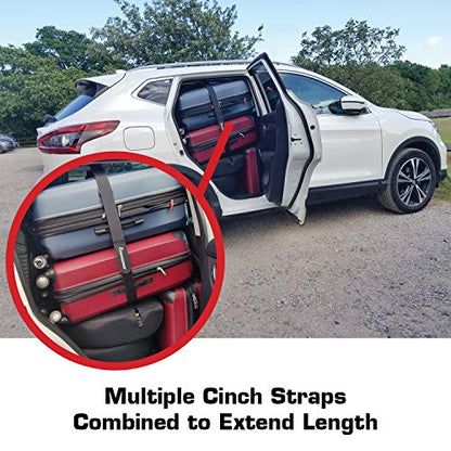 Reusable Cinch Straps 2" x 72" - 2 Pack - Hook and Loop Straps (Neon Red) - color: Red, size: 2" x 72"