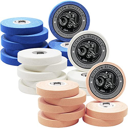 Bighorn Athletics Jiu-Jitsu Finger Tape, 0.5-Inch x 45-feet, 24 Rolls, Blue, White & Nude