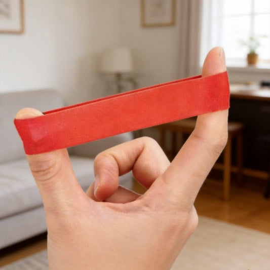 Leveled Finger Resistance Band Hand Grip Strength Trainer for Wrist and Finger Exercise Fitness Stretch Grip Resistance Band Finger Training Bracelet Strength Puller - color: red