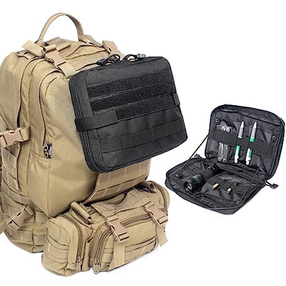 Azarxis Equipment Multi-Purpose Tactical EDC Admin MOLLE Pouch Utility Tools Bag Organizer Military Waist Belt Modular Attachment - color: #03 - Black