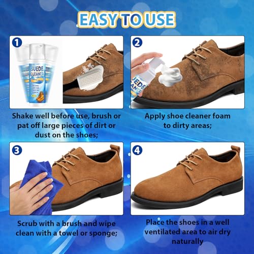 Bondtech Suede Shoe Cleaner Kit, Nubuck & Suede Cleaner with Brush & Towel, Foam Removes Dirt and Stains from Shoes, Boots - size: 200ml 1pack