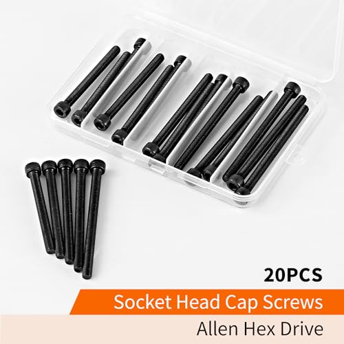 M6 x 60mm 65mm 70mm 75mm 80mm Hex Socket Head Cap Screws Bolts 12.9 Grade Alloy Steel, Black Oxide Finish, Metric Allen Hex Drive, Machine Fully Threaded, Assortment Kit 20PCS - size: M6 x 60/65/70/75/80mm (20PCS)