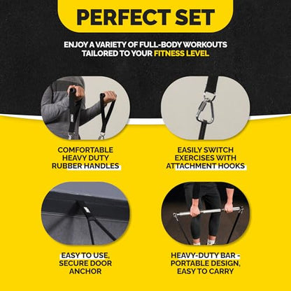 Long Resistance Bands Set, 5 Pull Up Assistance Bands for Working Out | 5 resistance levels, natural latex construction, exercise bands for strength training, stretching and physical therapy - color: Black 3
