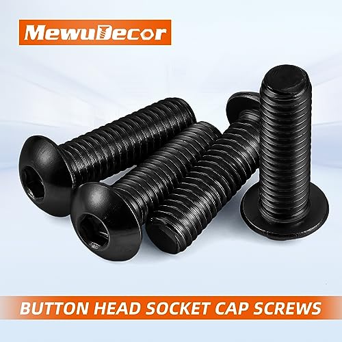 1/4-20 x 1/2" Button Head Socket Cap Screws, 50 PCS | Allen Socket Drive, Black Oxide, Grade 10.9 Alloy Steel, Fully Threaded - size: 1/4-20 x 1/2"