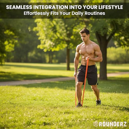 Rubberbanditz Rounded Edge Resistance Band | Compact and Light Weight Exercise Bands | Suitable for All Fitness Levels Users| Travel Friendly Resistance Bands for Working Out - color: Red