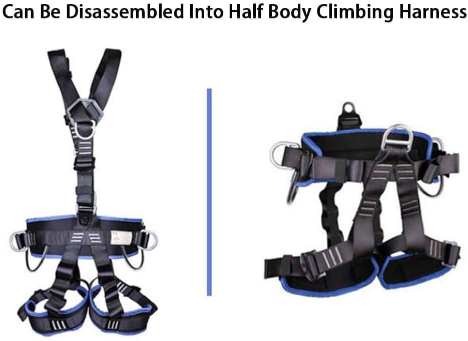 Climbing Seat Belt, Caving, Rock Climbing and Rappelling Equipment, Body Guard Protect, Rappelling Rescuing Equip - color: Black & Dark Blue-01