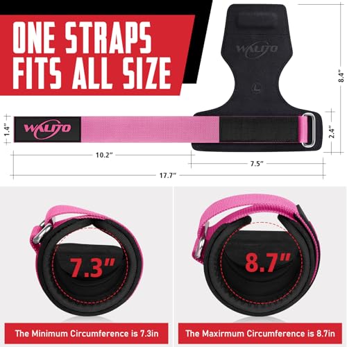 Weight Lifting Wrist Strap，Double Layer Leather Wrist Wraps with Neoprene Padding for Weightlifting & Deadlifts – Adjustable Gym Straps for Men & Women - color: Pink
