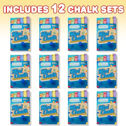 ArtCreativity 144 Count Mini Chalk Sets for Kids (12 Boxes) Non-Toxic Summer Art and Craft Supplies - Small Individual Chalk Packs in Bulk for Classroom Gifts, School Supplies, and Summer Party Favors - style: 12 Boxes