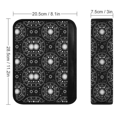 Universal Soft and Comfortable Witchcraft Alter Tarot Galaxy Zodiac Silver Seat Belt Shoulder Pad for Girls and Boys, Most Cars, 2 Pack Seat Belt Covers Cushion Shock Absorption - color: Pattern 297