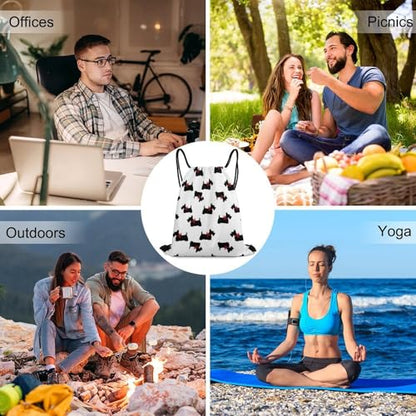 Water Resistant Drawstring Backpack Gym String Bag with Compartment for Yoga Swimming Beach Sports Unisex, Scottie Dog Funny Pattern Bags - color: Picture (35)