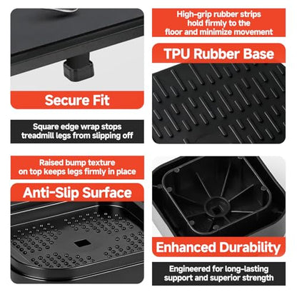 4-Pack Treadmill Incline Riser Blocks - color: Black